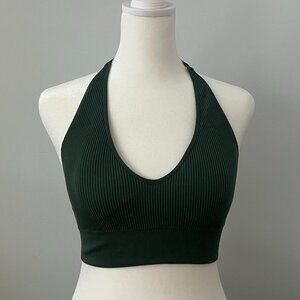 Aerie Seamless Halter Bralette in Forest Green, Women's Size L